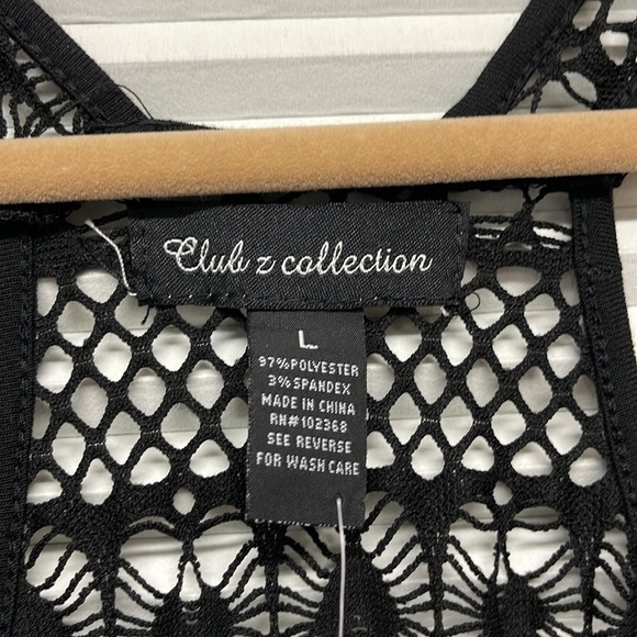 Club Z Collection NWT Black Mesh Heart Racerback Maxi Dress Swim Cover Up - Picture 3 of 10